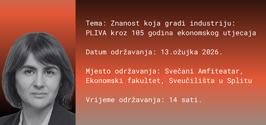 Predavanje predsjednice Uprave PLIVE Hrvatska Nikoline Dizdar Čehulić na Ekonomskom fakultetu